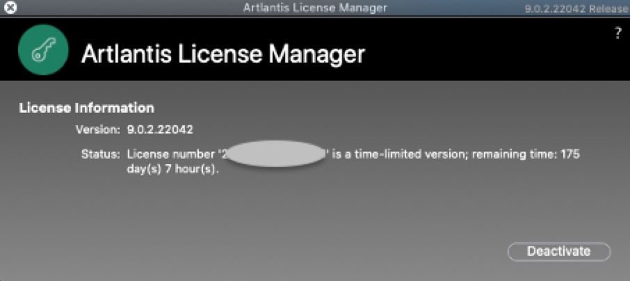 Artlantis - dezaktywacja licencji