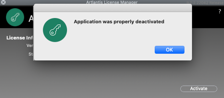 Artlantis - dezaktywacja licencji