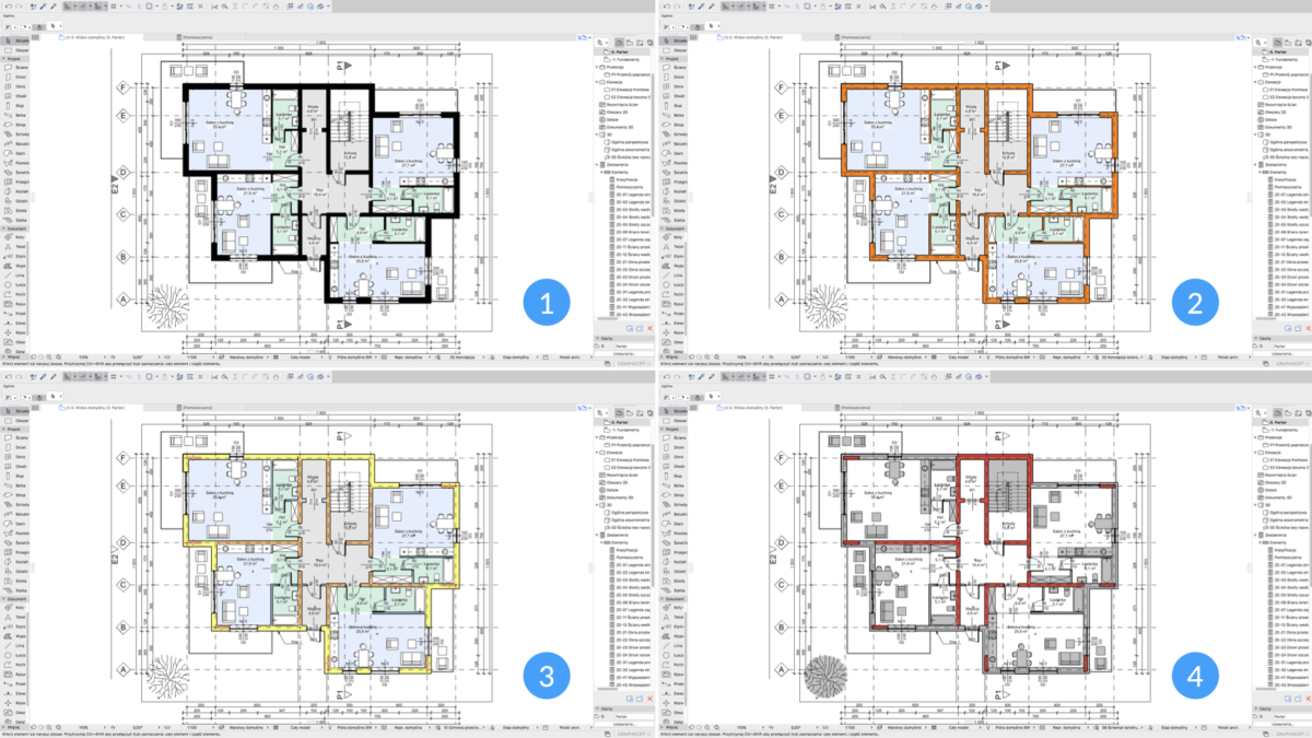Archicad, warianty graficzne
