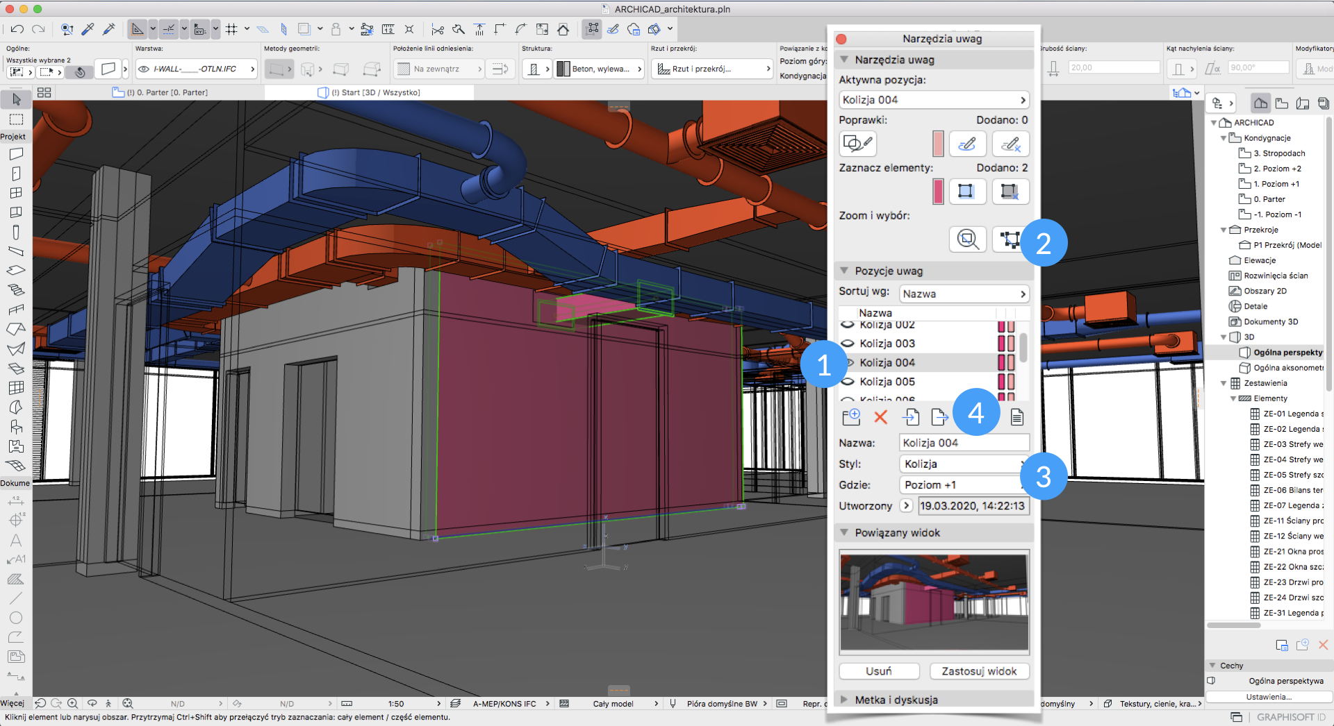 Archicad - wyszukiwanie kolizji